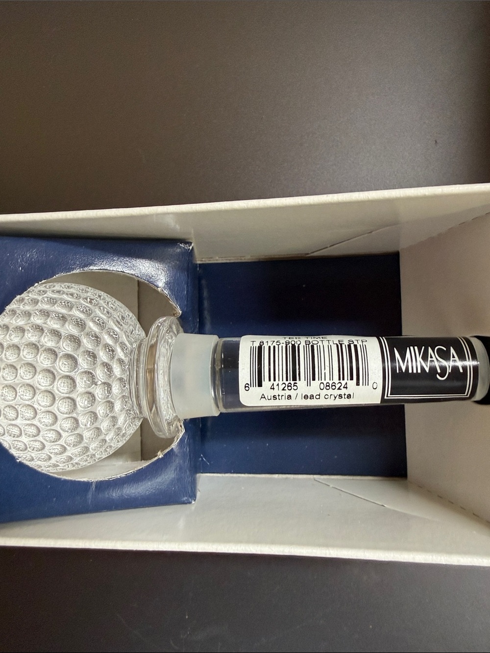 Mikasa Clear Crystal Golf-Ball Bottle Stopper